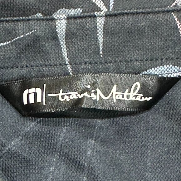 Travis Mathew Black Floral Outdoor Performance Golf Polo Collar Shirt Large - Picture 6 of 9